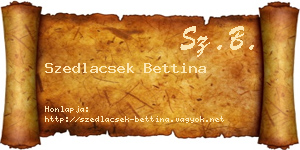 Szedlacsek Bettina névjegykártya