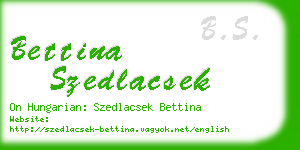 bettina szedlacsek business card